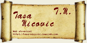 Tasa Mićović vizit kartica